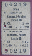 Fahrschein / Fahrkarte Für 3. Klasse  Vom Mozarteum Nach Kommunal-Friedhof Od. Parsch LB Der SETG 1948 - Europa