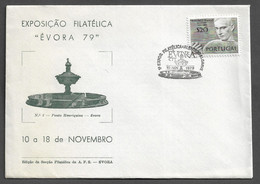 PORTUGAL COVER - 1979 1ª EXP. FILATELICA ALENTEJO ALGARVE - EVORA 79 (PLB#03-24) - Briefe U. Dokumente