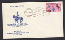 1963 Pakistan First Day Cover National Horse & Cattle Show Philatelic Bureau Karachi First Day Cancel - Pakistan