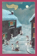 "Joyeux Noël" Distribution Des Cadeaux Par Des Anges Lanterne Marionnette Chariot Jouets 2scans - Andere & Zonder Classificatie