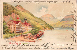 Hotel Pension Beau-Séjour Gersau Litho 19054 - Gersau