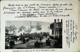 ►  ST PIERRE (Terre- Neuve) CPA Incendie Eglise Des Pêcheurs 1902 - Ecrit Et  Signature PREFET Apostolique Ch Légasse - Autres & Non Classés