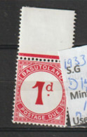 Basutoland   1933  SG  D1 Postage Due  Hinged On Margin - 1933-1964 Crown Colony