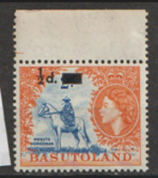 Basutoland   1959  SG 54  1/2d  Overprint  Marginal  Unmounted Mint - 1933-1964 Crown Colony