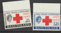 Basutoland  1963  SG  81-2   Red Cross    Marginal Unmounted Mint - 1933-1964 Crown Colony