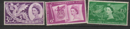 Gret Britain  1958  SG 567-9  Commonwealth Games   Unmounted Mint - Unused Stamps