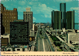 Michigan Detroit Downtown Looking Down Jefferson Avenue 1984 - Detroit