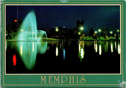 Tennessee Memphis Skyline At Night From Mud Island - Memphis