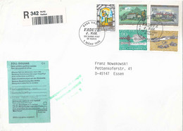 R Brief  "150 Jahre Post In Vaduz" - Essen  (Zolletikette/-stempel)        1995 - Briefe U. Dokumente