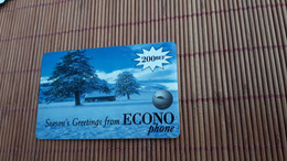 Econo Phone Seazon Greetings 200 BEF Used  Very Rare - [2] Prepaid & Refill Cards