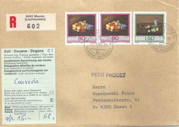 R Brief  Mauren - Essen  (Zolletikette / Petit Paquet)         1991 - Briefe U. Dokumente