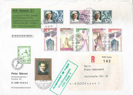 R Brief  "Marxer, Vaduz" - Essen  (Zolletikette/Zusatzstempel)         1985 - Covers & Documents