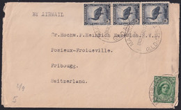 F-EX39475 AUSTRALIA 1947 EMU BIRD AVES PAJAROS AIR MAIL COVER TO SWITZERLAND. - Covers & Documents
