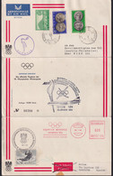 F-EX39496 GREECE 1964 OLYMPIC GAMES FLIGHT OLYMPIA – AUSTRIA INNSBRUCK. - Cartas & Documentos