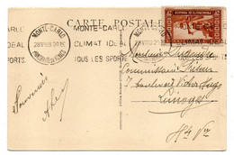 MONACO--1933--carte Postale Monaco ..timbre Seul Sur Lettre Au Verso.....beau  Cachet.......à Saisir - Brieven En Documenten