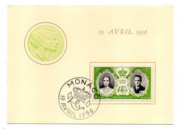 MONACO--1956-- Document Souvenir Carte Postale Mariage Princier  Rainier III....beau Cachet......à Saisir - Brieven En Documenten