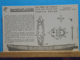 Maquette Vedette Rapide Supplément à Marabout Junior 25 La Collection De Bob Morane H.Vernes - Marabout Junior