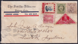 1960-H-85 CUBA 1960 HOTEL SEVILLA AIR COVER TO SANTA FE ARGENTINA IN 1962. - Covers & Documents