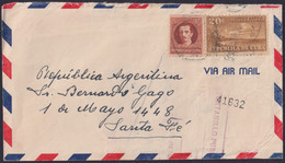 1930-H-73 CUBA REPUBLICA 1930 AIR REGISTERED COVER TO SANTA FE ARGENTINA IN 1947. - Cartas & Documentos