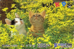 Carte Prépayée JAPON / Série KIDS 2 - ANIMAL - CHAT 20/51 - CAT JAPAN Prepaid Metro Ticket Card - KATZE Karte - Katten