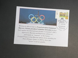 (2 Oø 13) Ukraine President Zelenskyy Ask French President Macron To Ban Russian Athlets During The 2024 Olympics Games - Zomer 2024: Parijs