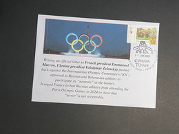 (2 Oø 13) Ukraine President Zelenskyy Ask French President Macron To Ban Russian Athlets During The 2024 Olympics Games - Estate 2024 : Parigi