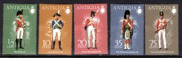 ANTIGUA - 1974 MILITARY UNIFORMS 5TH SERIES SET (5V) FINE MOUNTED MINT MM * SG 380-384 - 1960-1981 Autonomie Interne