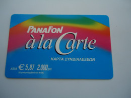 GREECE USED   PREPAID PANAFON - Grèce