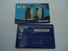 GREECE USED   PREPAID TELESTET   BIRDS PENGUINS - Pingouins & Manchots