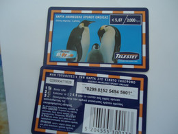 GREECE USED   PREPAID TELESTET   BIRDS PENGUINS - Pinguini