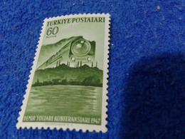 TÜRKİYE--1947 -- 60K  ULUSLARARASI DEMİRYOLLARI  KONGRESİ. YILI DAMGASIZ - Unused Stamps