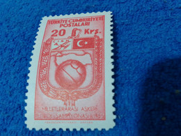 TÜRKİYE--1955 -- 20K  ULUSLARARASI ASKERİ FUTBOL ŞAMPİYONASI DAMGASIZ - Unused Stamps