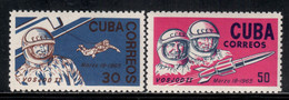 Cuba 1965 Mi# 1008-1009 ** MNH - Flight Of Voskhod 2, The First Man To Walk In Space - América Del Norte