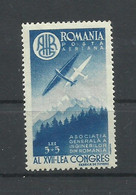 RUMANIA  YVERT  AEREO   43    MH  * - Ungebraucht