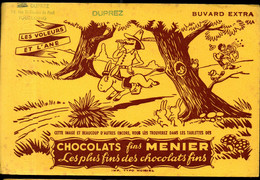 Buvard  CHOCOLAT MENIER (fables De  La,Fontaine  ) Les Voleurs Et L'âne  (M5163) - Cocoa & Chocolat