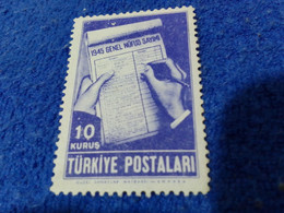 TÜRKİYE--1945 -- 10K  NÜFUS SAYIMI DAMGASIZ - Unused Stamps