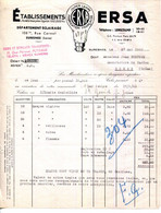 FACTURE.SURESNES.SUPER LAMPES FABRICATION FRANÇAISE " ERSA "108 Bis RUE CARNOT. - Elektriciteit En Gas