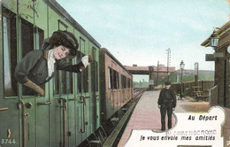 Belgique - Blankenberghe - Au Départ - Colorisé - Animé - Gare - Oblitéré Blankenberghe - Carte Postale Ancienne - Blankenberge