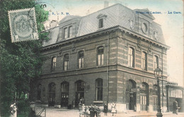 Belgique - Bruxelles - Laeken - La Gare - Animé - Colorisé - Oblitéré Bruxelles 1907 - Carte Postale Ancienne - Bruselas (Ciudad)