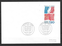 FRANCE. N°1859 Sur Enveloppe 1er Jour De 1975. Drapeaux De La France Et De L'URSS. - Enveloppes