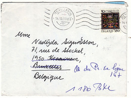Islande - Lettre De 1980 - Oblit Reyjavik - Fleurs - Cachet De Kraainem - - Briefe U. Dokumente