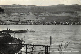 Pays Div -ref CC177- Suisse - Grandson Vu De La Plage D Yverdon   -/ A Circulé En 1953 - - Grandson