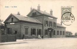 Belgique - Amay - La Gare - Animé - Carte Postale Ancienne - Amay