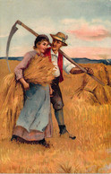 AGRICULTURE - CULTURE - Couple Au Retour De Moisson - Illustration Non Signée - Carte Postale Ancienne - Culture