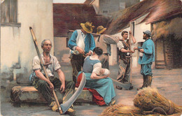 METIER - PAYSAN - Scène Du Retour De Moisson - LEON L'HERMITTE - Illustration Non Signée - Carte Postale Ancienne - Paesani