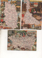 3 CP - Cartes De Départements - Meurthe Et Moselle- Meuse-Vosges- Blondel LaRougerie - 1945 - Scan Du Verso - - Lorraine