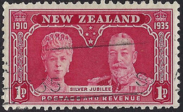 NEW ZEALAND 1935 KGV 1d Carmine, Silver Jubilee SG574 Used - Usados
