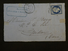 BN5 FRANCE  LETTRE DEVANT  1856 RODEZ A GAILLAC +NAP. N°14 . +AFFRANCH. INTERESSANT - 1853-1860 Napoleone III