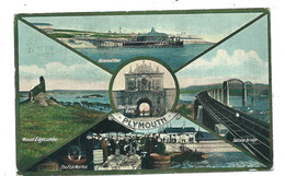 Postcard  Devon Plymouth Multiview Pier  Fish Market Brunel's Bridge Posted 1924 - Plymouth