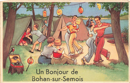 Belgique - Un Bonjour De Bohan Sur Semois - Edit. Colprint - Illustrateur - Colorisé - Camping - Carte Postale Ancienne - Vresse-sur-Semois